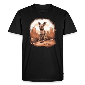 Kangourou Bébé Kangourou Marsupial Kangourou - T-shirt Premium bio Homme - noir - Devant - Nico (187cm)
