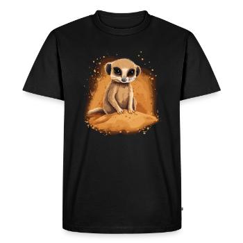 Suricate bébé mangouste Afrique - T-shirt Premium bio Homme - noir - Devant - Nico (187cm)