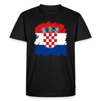 Drapeau de la Croatie Adriatique Zagreb Drapeau de la Croatie - T-shirt Premium bio Homme - noir - Devant - Nico (187cm)