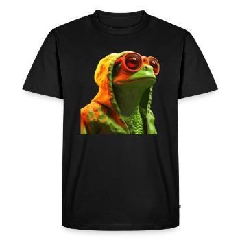 Grenouille avec lunettes de soleil Grenouilles fraîches colorées - T-shirt Premium bio Homme - noir - Devant - Nico (187cm)