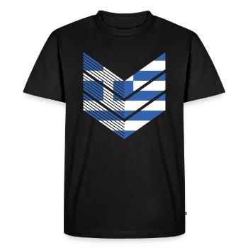 Drapeau grec Hellas Athènes drapeau grec - T-shirt Premium bio Homme - noir - Devant - Nico (187cm)