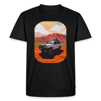 Traînées de poussière rouge - T-shirt Premium bio Homme - noir - Devant - Nico (187cm)