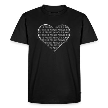 Coeur berger malinois mali - blanc - T-shirt Premium bio Homme - noir - Devant - Nico (187cm)