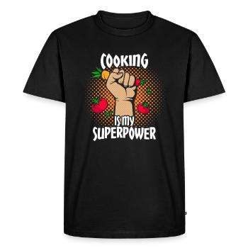 Cuisine super power profession hobby idée cadeau comique - T-shirt Premium bio Homme - noir - Devant - Nico (187cm)