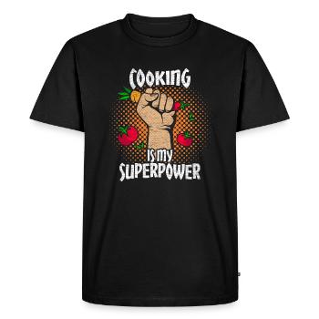 cuisinier - T-shirt Premium bio Homme - noir - Devant - Nico (187cm)