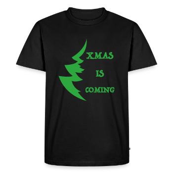 Noël approche | Arbre de Noël, Saint-Nicolas - T-shirt Premium bio Homme - noir - Devant - Nico (187cm)