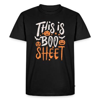 Halloween C’est Boo Sheet Ghost - T-shirt Premium bio Homme - noir - Devant - Nico (187cm)