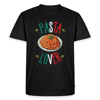 Pasta Lover Plate Of Pasta - Men's Premium Organic T-Shirt - black - Front - Nico (187cm)