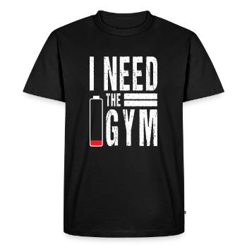 J’ai besoin du Gym Fitness Studio Sport Spruch - T-shirt Premium bio Homme - noir - Devant - Nico (187cm)