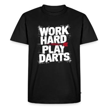 Travailler dur Jeu Fléchettes Fléchettes - T-shirt Premium bio Homme - noir - Devant - Nico (187cm)