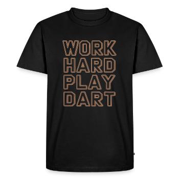 Travailler dur Jeu Fléchettes Fléchettes - T-shirt Premium bio Homme - noir - Devant - Nico (187cm)