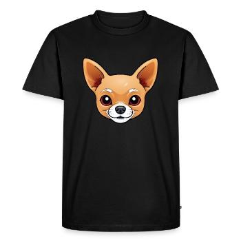 Bande dessinée Mignon Mascotte Chien - T-shirt Premium bio Homme - noir - Devant - Nico (187cm)