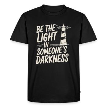 Dicton de motivation phare - Pensée positive - T-shirt Premium bio Homme - noir - Devant - Nico (187cm)