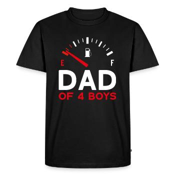 PAPA DE 4 GARÇONS FÊTE DES PÈRES PAPA QUATRE GARÇONS - T-shirt Premium bio Homme - noir - Devant - Nico (187cm)