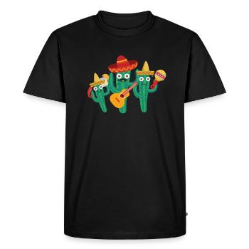 famille de cactus,Mexique,mexicain,Mariachi - T-shirt Premium bio Homme - noir - Devant - Nico (187cm)