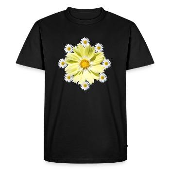 Fleur de cosmée avec motif floral de marguerites - T-shirt Premium bio Homme - noir - Devant - Nico (187cm)