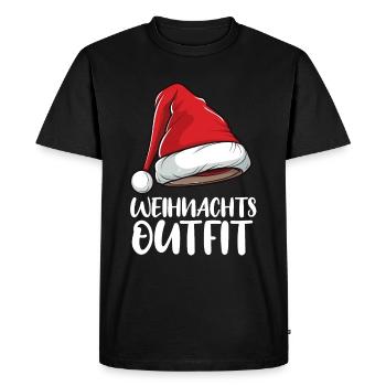 Père Noël chapeau de Noël tenue marché de Noël - T-shirt Premium bio Homme - noir - Devant - Nico (187cm)