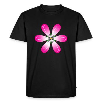 Fleur rose motif floral vrille fleur prairie - T-shirt Premium bio Homme - noir - Devant - Nico (187cm)