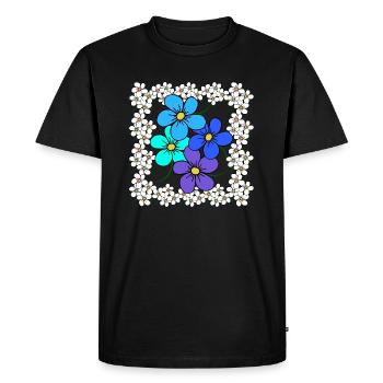 Floral Floral Floral Vigne Fleur Fleurie - T-shirt Premium bio Homme - noir - Devant - Nico (187cm)