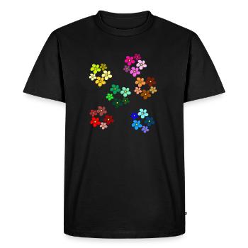 Motif floral fleur, fleur, vrille florale - T-shirt Premium bio Homme - noir - Devant - Nico (187cm)