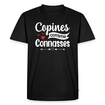Copine Femme Copines Comme Connasses - T-shirt Premium bio Homme - noir - Devant - Nico (187cm)