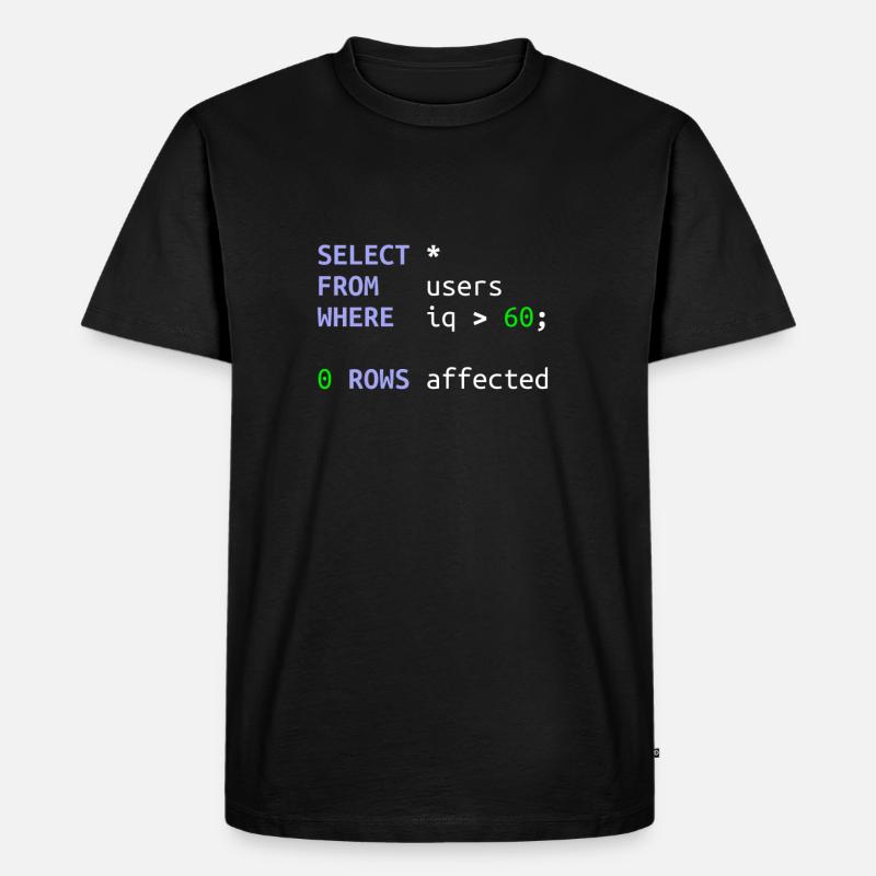 Software-Entwickler SQL Coder Geek Geschenk - Männer Premium Bio T-Shirt - Schwarz