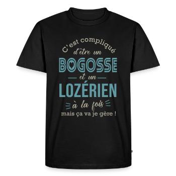 Lozére bogosse Lozérien cadeau pour Lozériens - T-shirt Premium bio Homme - noir - Devant - Nico (187cm)