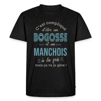 manche bogosse Manchois cadeau pour Manchois - T-shirt Premium bio Homme - noir - Devant - Nico (187cm)
