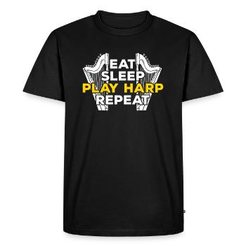 Harpe - T-shirt Premium bio Homme - noir - Devant - Nico (187cm)