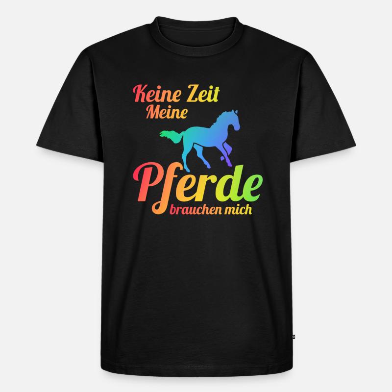 Pferd Reiten Pferdehalter Geschenk - Männer Premium Bio T-Shirt - Schwarz