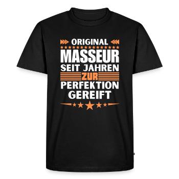 Masseur mûri à la perfection - T-shirt Premium bio Homme - noir - Devant - Nico (187cm)