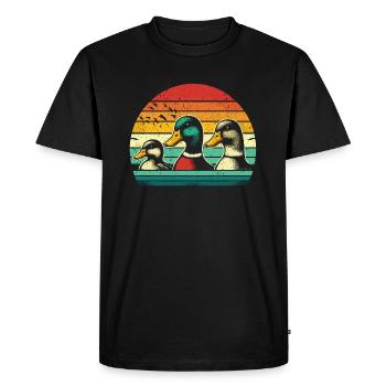 Canards cool - Rétro Vintage - T-shirt Premium bio Homme - noir - Devant - Nico (187cm)