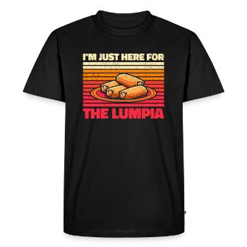 Je suis juste là pour le Lumpia - Lustiges Lumpia - T-shirt Premium bio Homme - noir - Devant - Nico (187cm)