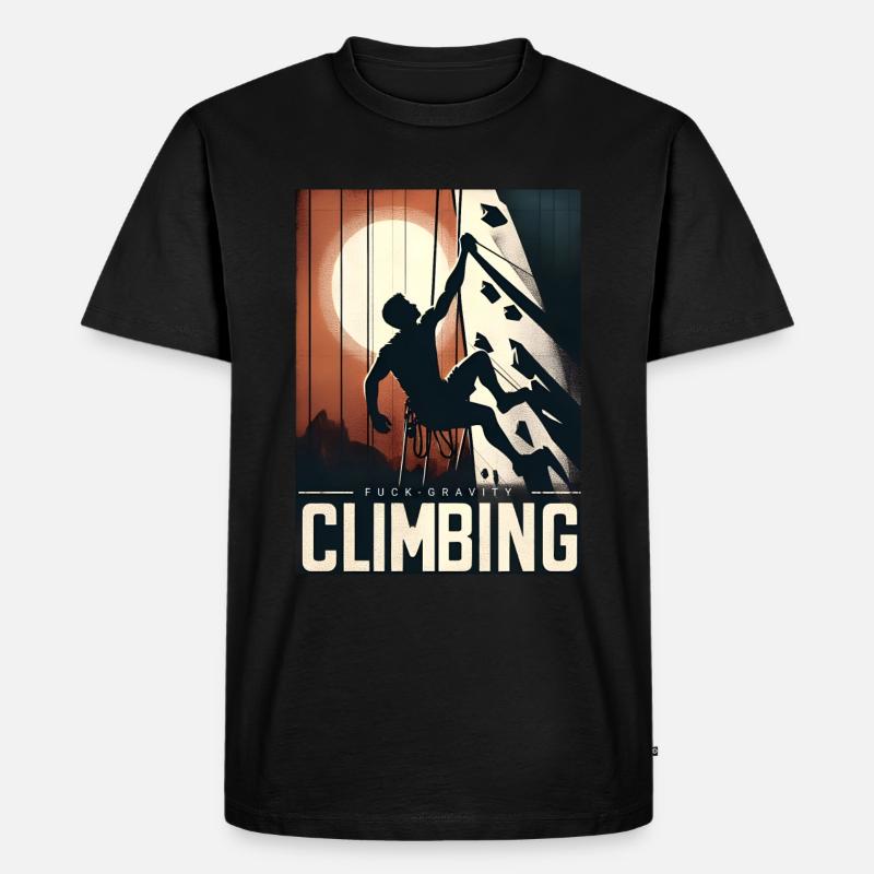 Klettern - Seilklettern, - Männer Premium Bio T-Shirt - Schwarz
