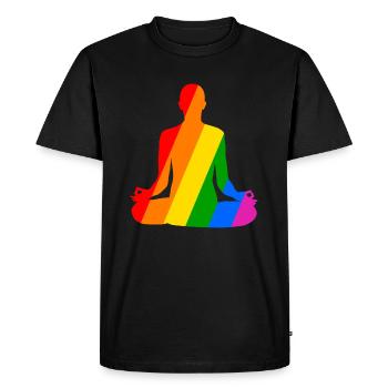 Variété et équilibre dans la pose de yoga colorée - T-shirt Premium bio Homme - noir - Devant - Nico (187cm)