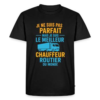 Le meilleur chauffeur routier du monde - T-shirt Premium bio Homme - noir - Devant - Nico (187cm)