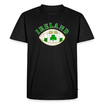 ireland shamrock styled oval rugby ball - Men's Premium Organic T-Shirt - black - Front - Nico (187cm)