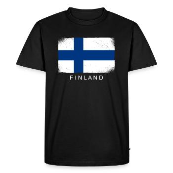 Finland Flag Suomi Finnish Flag Used Look - Men's Premium Organic T-Shirt - black - Front - Nico (187cm)