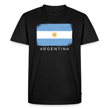 Argentine Drapeau Amérique du Sud Drapeau argentin - T-shirt Premium bio Homme - noir - Devant - Nico (187cm)