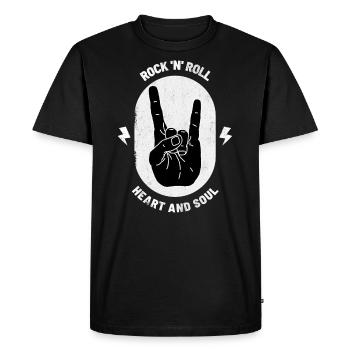 Rock 'N' Roll Devil Horns Metal Fork Rock Gift - T-shirt Premium bio Homme - noir - Devant - Nico (187cm)