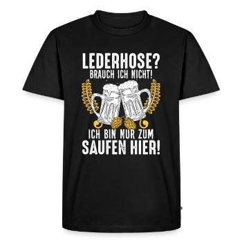 pantalon en cuir? Je bois juste ici! - Wiesn - T-shirt Premium bio Homme - noir - Devant - Nico (187cm)