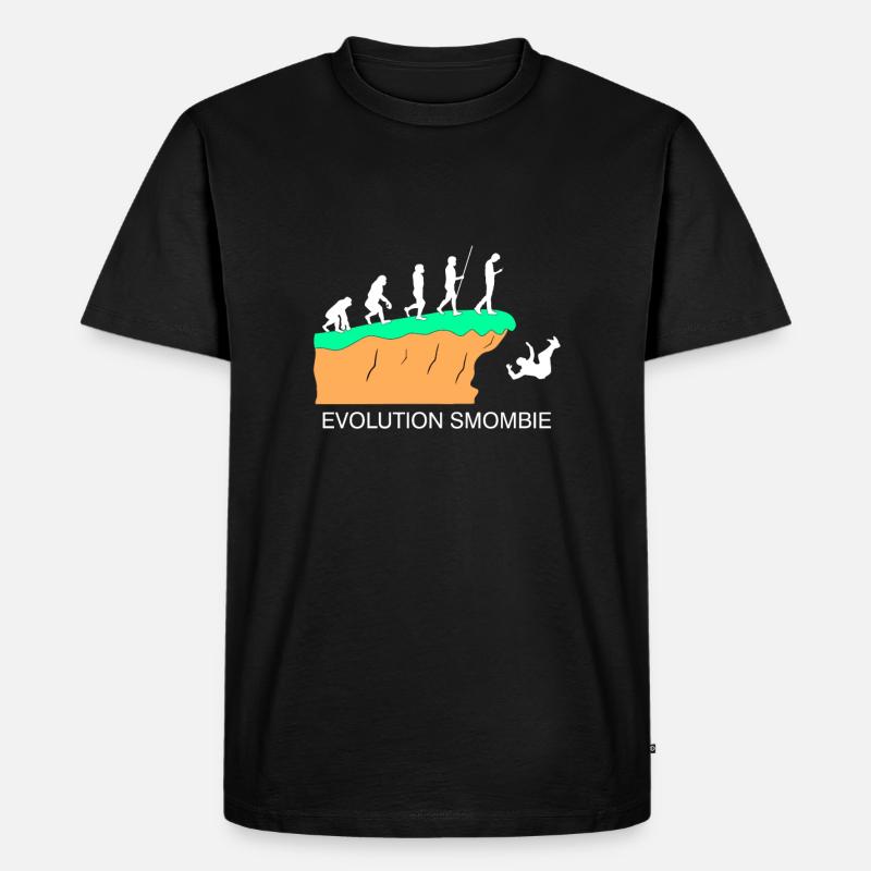 Evolution Smombie - Smartphone - Männer Premium Bio T-Shirt - Schwarz