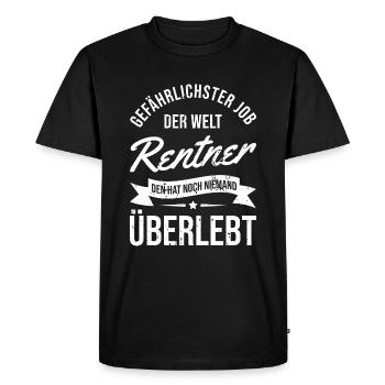 Travail le plus dangereux du monde - retraités - T-shirt Premium bio Homme - noir - Devant - Nico (187cm)