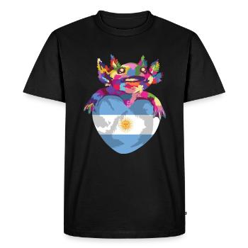 Argentine Drapeau Amérique du Sud Drapeau argentin - T-shirt Premium bio Homme - noir - Devant - Nico (187cm)