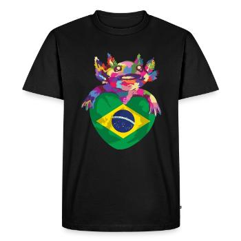 Brazil Flag Brazilian Flag South America - Men's Premium Organic T-Shirt - black - Front - Nico (187cm)
