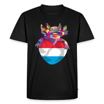 Drapeau luxembourgeois Drapeau luxembourgeois Accueil - T-shirt Premium bio Homme - noir - Devant - Nico (187cm)