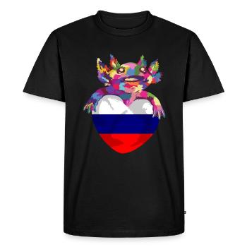 Russia Flag Vintage Russian Flag Used Look - Men's Premium Organic T-Shirt - black - Front - Nico (187cm)