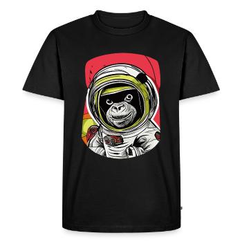 Un singe en combinaison spatiale - T-shirt Premium bio Homme - noir - Devant - Nico (187cm)
