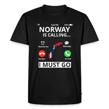 Norwegen Flagge Skandinavien Norwegische Fahne - Männer Premium Bio T-Shirt - Schwarz - Vorne - Nico (187cm)
