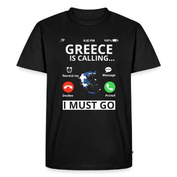 Grèce Drapeau Hellas Athènes Drapeau grec - T-shirt Premium bio Homme - noir - Devant - Nico (187cm)